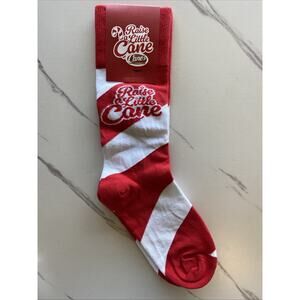Raising Canes Chicken Candy Cane Holiday Christmas Stripe Socks NEW NWT OSFM